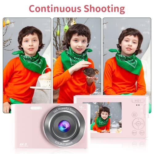 image for Digital Camera, Saneen FHD 2.7K Cameras for Photography, 44MP Kids Cam