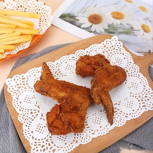 250 Stück Papierdeckchen, Weißes Spitzenpapier, runde, rechteckige und ovale Tortendeckchen für Tische, Teller, Kuchen, Desserts und Bastelarbeiten(4.5″/6.5″/8.5″/6.5 * 9″/7.5 * 11.8″)