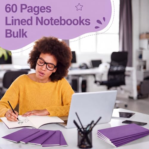 Image of Mimorou 100 Pcs A5 Journals Notebooks Bulk,Purple,Lined