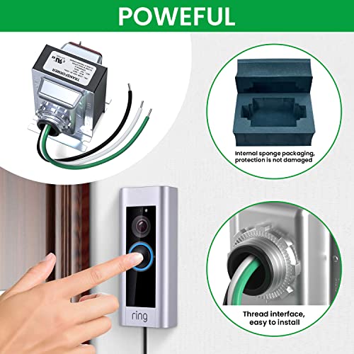 Doorbell Transformer,16V 30Va Comptible With Ring Pro Nest Hello Hardwired Door Chime Transformer-Ul Certified #TOP6