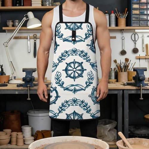 Delantal de trabajo con diseño náutico unisex miniatura 4