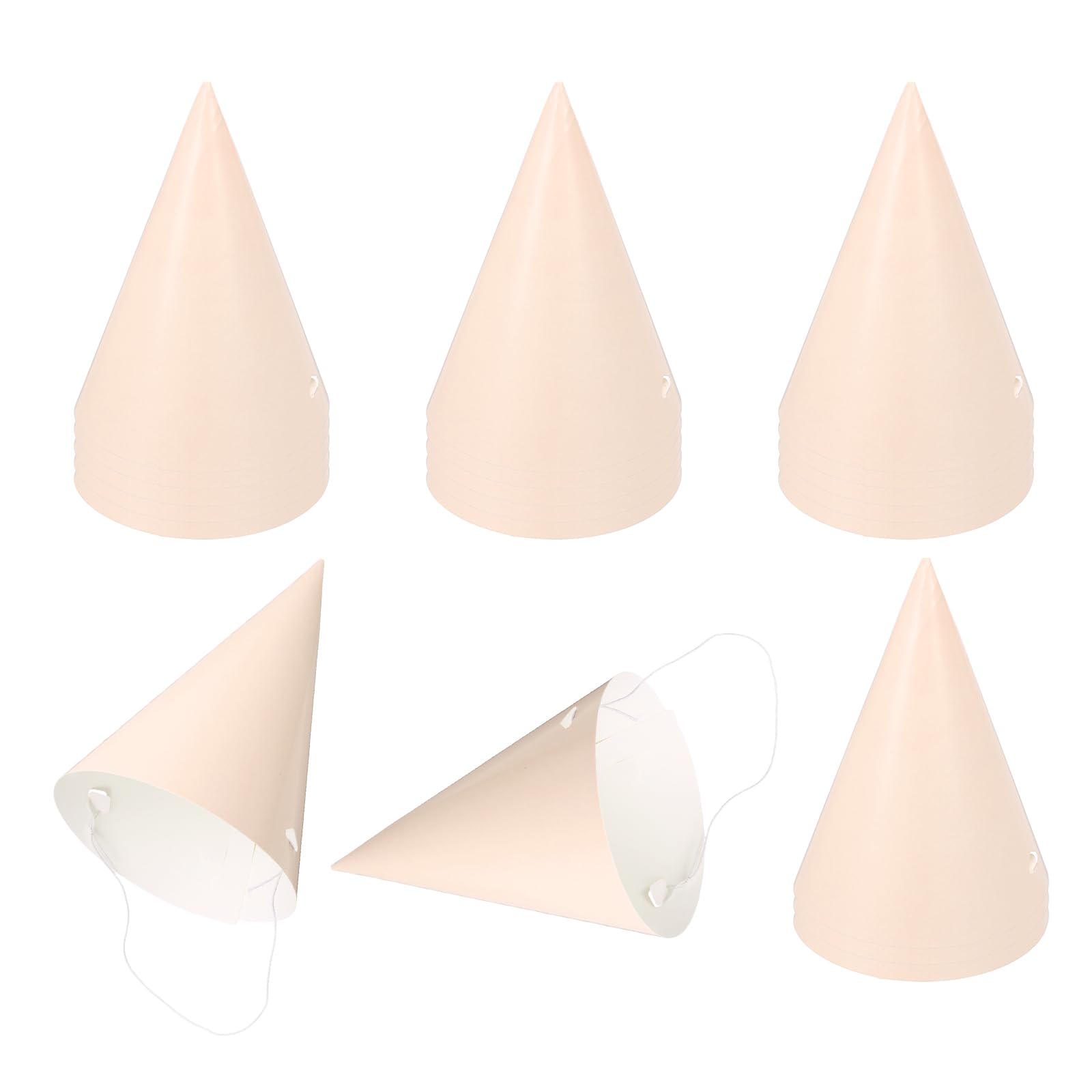 sourcing map 20Pcs Mini Birthday Party Hats, Colorful Paper Party Hat, Adjustable Cone Caps Birthday Decorations for Stuffed Animals Adults Parties Supplies Wedding Celebration, Skin Tone