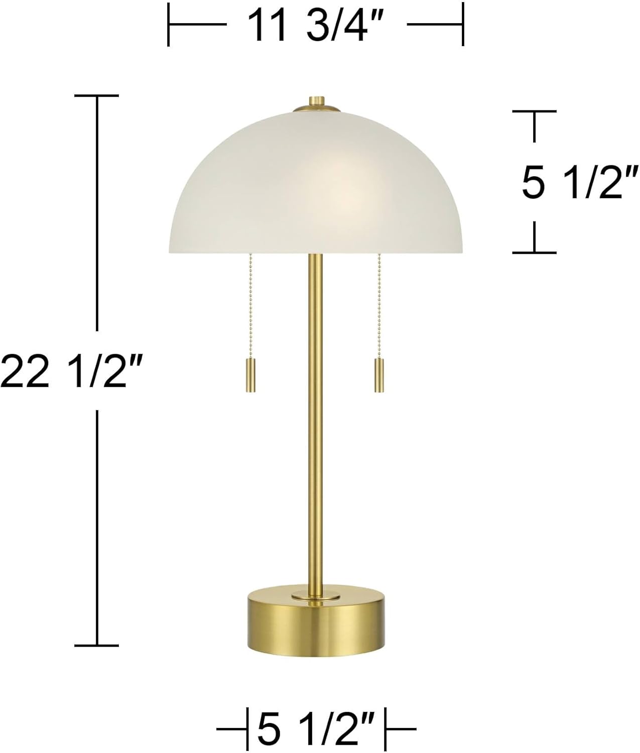 360 Lighting Lia 22 1/2" High Gold Metal Mushroom Pull-Chain 2-Light Table Lamp