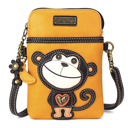Image of CHALA Wilderness Animal Collection Cell Phone Crossbody Purse-Women PU Leather /Canvas Multicolor Handbag w /Adjustable Strap