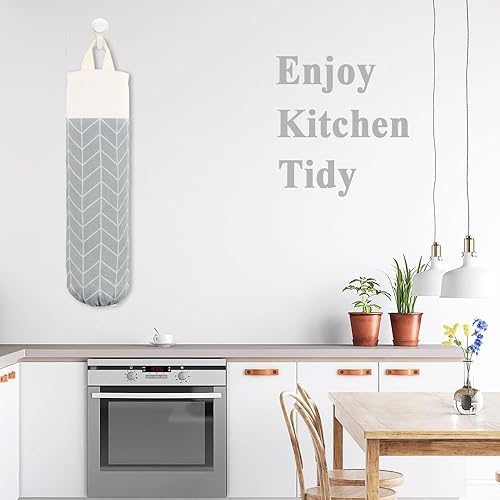 Miniatura 9 de Soporte para bolsas de plástico, soporte de pared para almacenamiento de bolsas de plástico, organizador de sacos 2 unidades