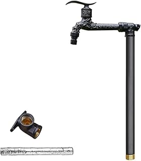Outdoor Vertical Garden Water Column - nti-Freeze Brass Faucet Floor Mount(Black,40cm/16in)