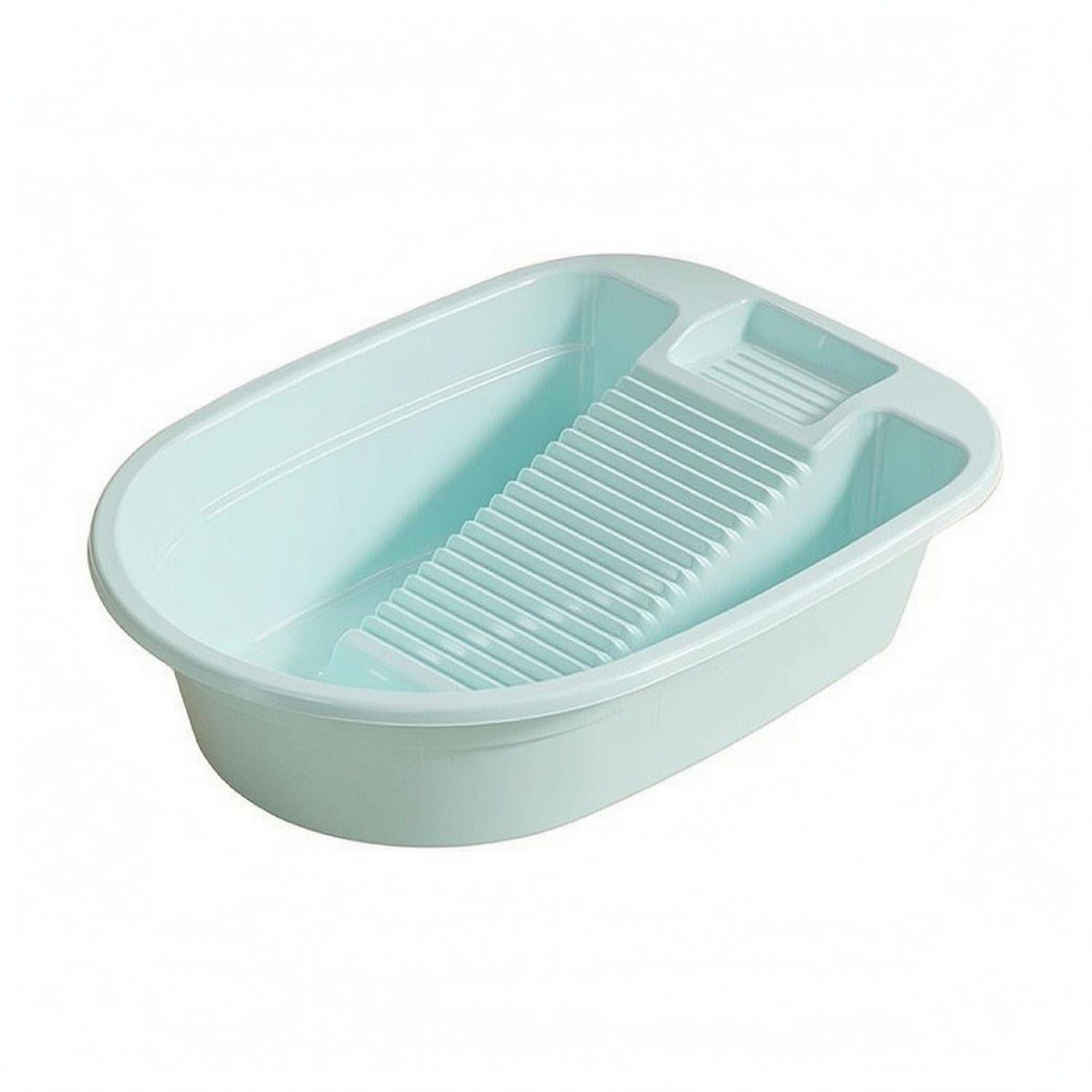 Ribbed Surface Washboard Basin Open-Top Hand Washing Basin, Blue, L-image-12