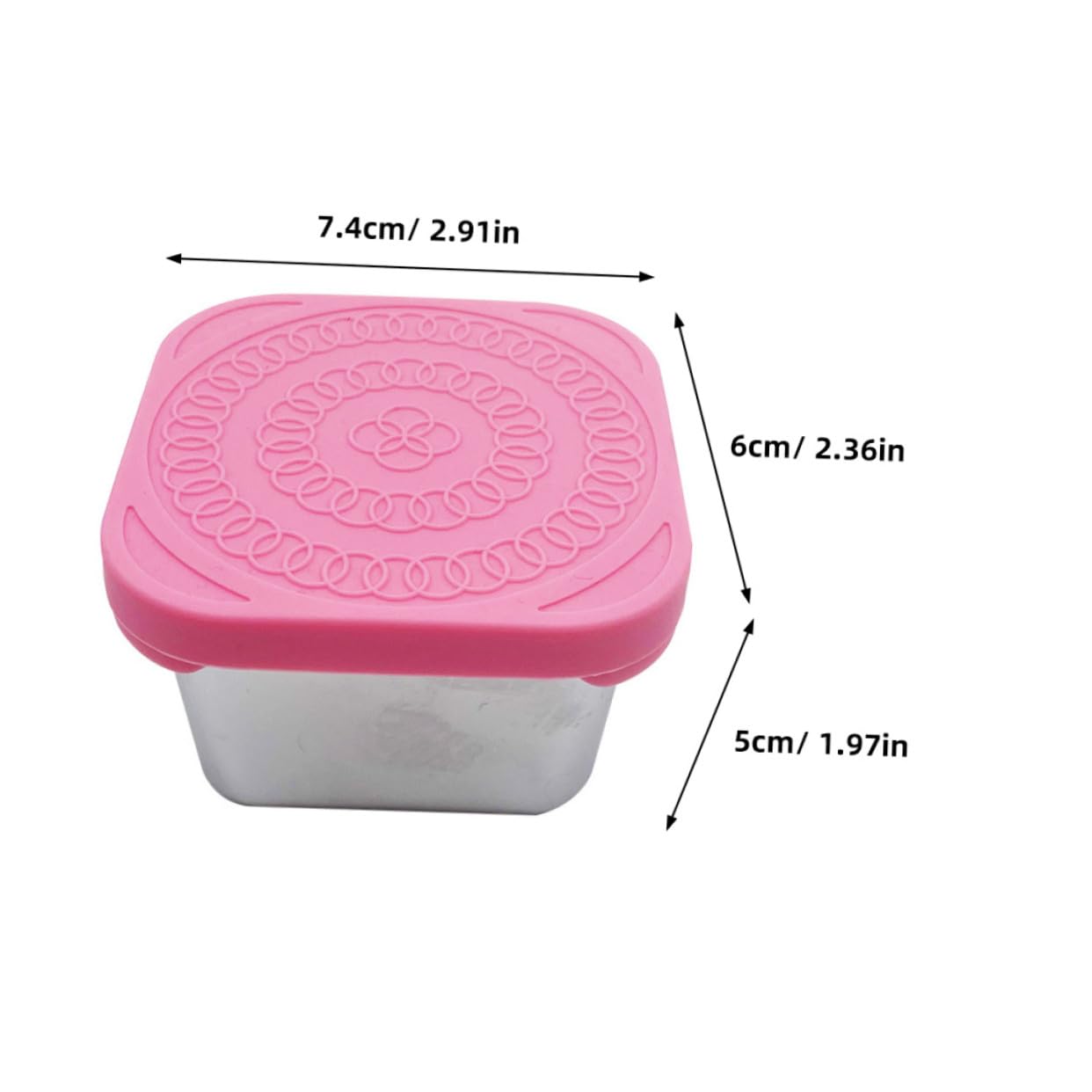 Contenitori in Silicone con per Snack Acciaio Inox Coperchio 4 Pezzi