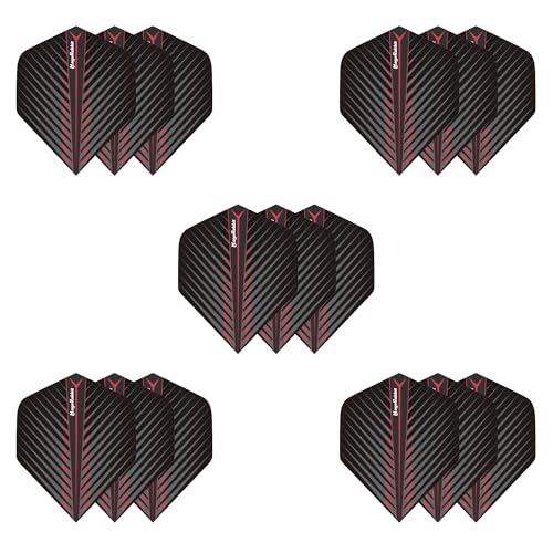 MageRabbit Dart Flights 15 Stück, Standardform Dart Flight Set, langlebige Standard-Dart-Flights für Soft Tip Steel Tip Darts (rot)