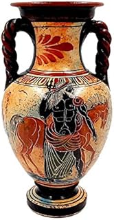 Ancient Greek Vase,Amphora 22cm,Shows God Poseidon and Goddess Athena