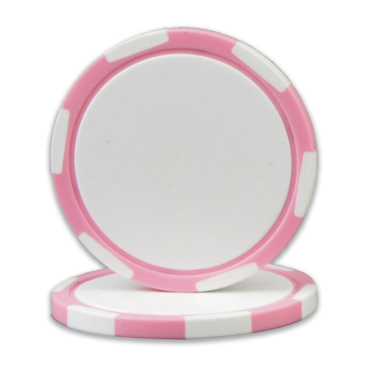 DA VINCI 6-Stripe Clay Composite 11.5 gram Poker Chips, 100 Blank Chips for Direct UV Print (Pink)