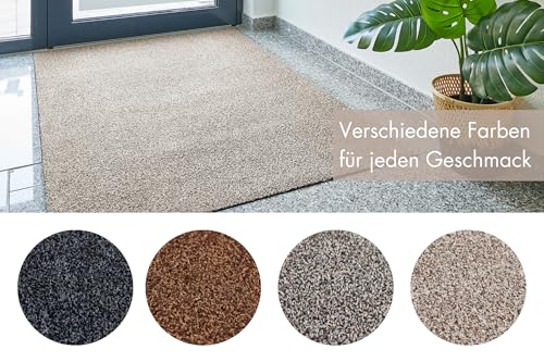 andiamo Fußmatte innen Samson – waschbare Baumwoll-Schmutzfangmatte - rutschfest, saugstark & hochwertig - Fußabtreter für den Eingang | 60 x 100 cm, Hellbeige
