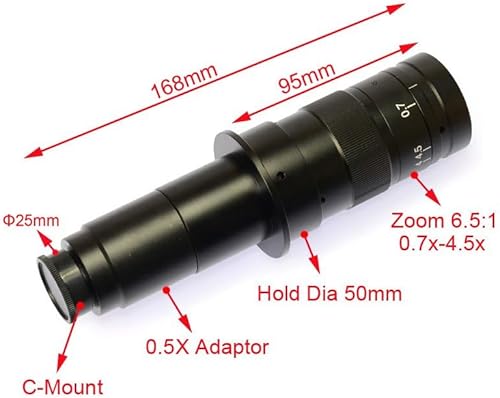 Miniatura 7 de HAYEAR Objetivo de la cámara del microscopio de la industria del adaptador Fde la lente de cristal del C-Mount del zoom, máximo monocular 180x