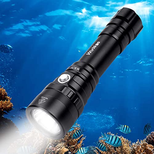 Wurkkos Linterna de Buceo de 2000 Lumen, Potente luz de Buceo Recargable con SST40 , Sumergible hasta 100 Metros a Prueba de Agua,Impermeable IPX-8,Linterna Sumergible LED