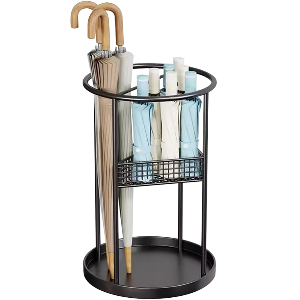 Porte-parapluies en fer forgé noir moderne pour entrée