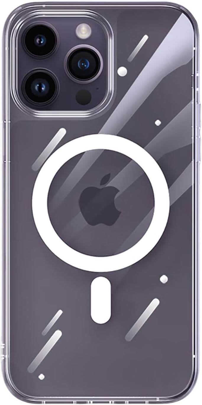 Clear for iPhone 14 Plus 6.7" Magnetic Case Compatible with MagSafe Charging Ultra Slim Drop Protection PC + Silicone Frame Protective Cover…