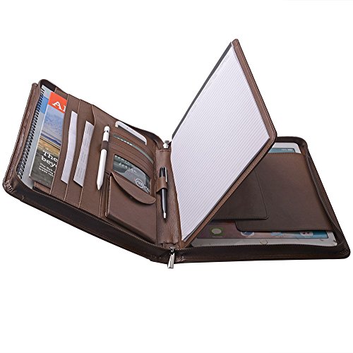 Executive Organizer Portfolio For 12.9 Inch Ipad Pro And A4 Notepad,Brown #TOP5