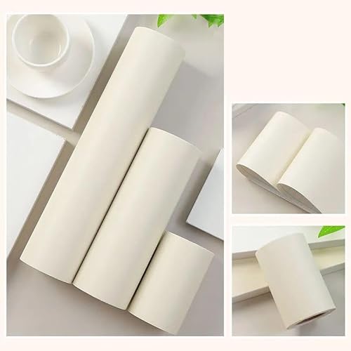 Dostear Bordure de papier peint beige Décoration murale amovible Frise Murale Autocollant Papier Peint Autocollant imperméable en PVC Plinthe 10cm X 500cm