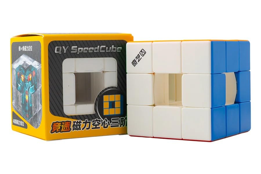 Image of QiYi Racing Void Magnetic 3x3 Speed Cube Puzzle - Hollow Centerless Design with 48 Magnet Stabilization, Smooth Turning, Anti-Stick Pieces & Frosted Finish