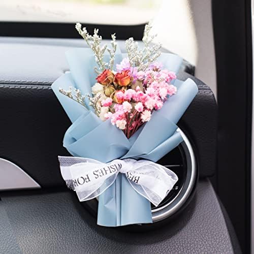 SWR Car Handmade Dry Flower Bouquet Perfume Car Air Vent
