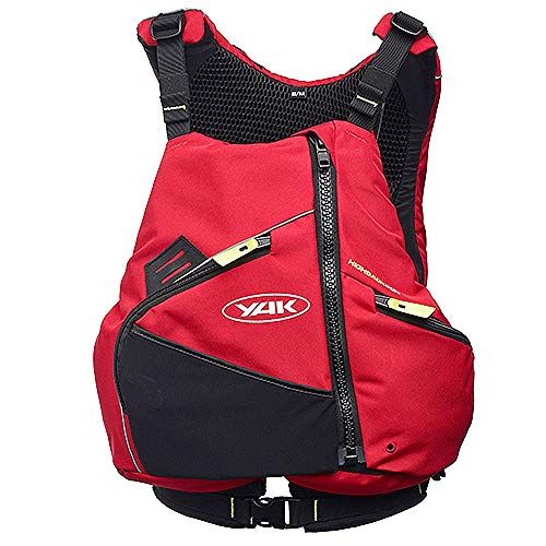 Yak Kayak & Kayaking - High Back PFD Bouyancy Aid - Watersports Water Safety Flotation Device 60N - Red - Breathable