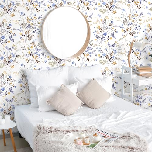 Papel de pared floral removible VEELIKE para renovar paredes viejas sin dañar la pintura 3