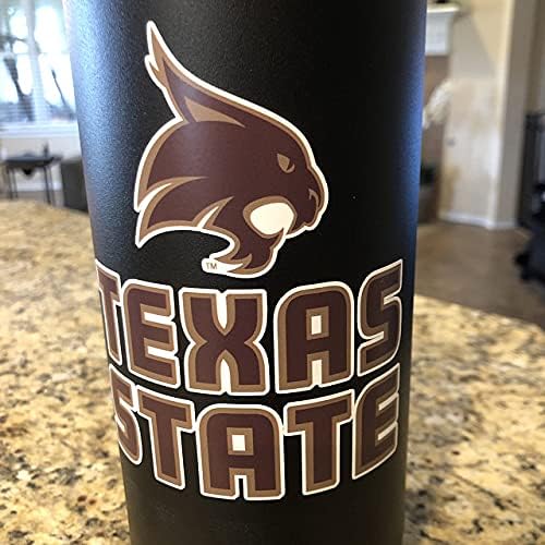 Nudge Nudge Printing Texas State Stickers, Bobcats Decal TXST Stacked Logo Weatherproof Officially Licensed NCAA Vinyl for Cars, Bumpers, Laptops, Water Bottles (Texas State University Stacked Logo)