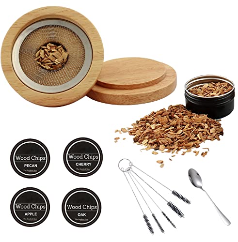 AIDOLLA Fumador de cócteles con chips de madera para cócteles, whisky, vino, bourbon, queso, carne y más bebida, kit de fumador frío anticuado para cócteles, kit de infusor de fumadores de madera Cover