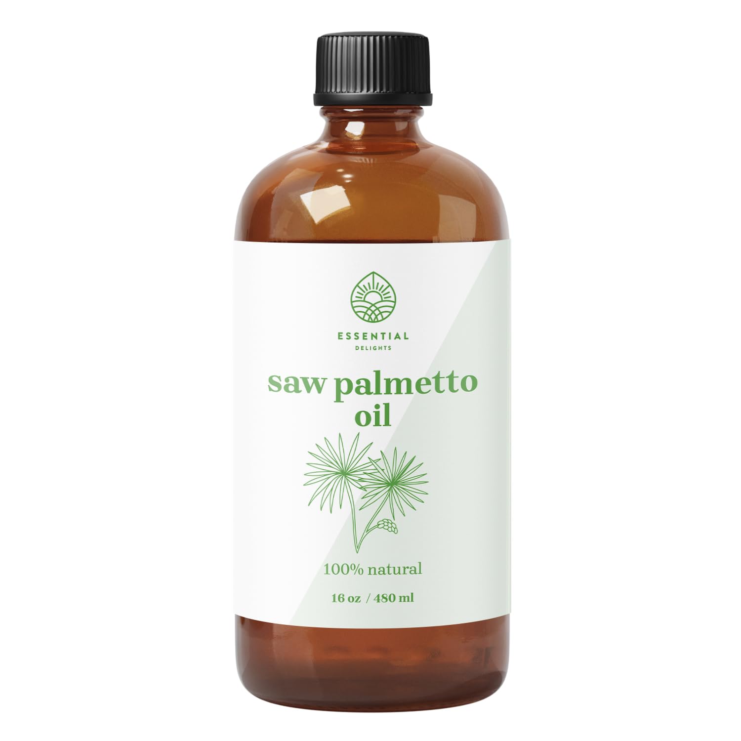 Saw Palmetto Oil by Essential Delights| Premium Grade Carrier Oil | for Aromatherapy, Soaps, Lotions, &amp; Candles | Vegan &amp; Cruelty Free (16 Fl. Oz.)