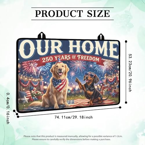 Image of Poceacles 4th of July Electric Stove Top Cover Induction Electric Stove Protector Non-slip Glass Cooktop Cover Stovetop Mat Multipurpose Flat Top Mat, Dog American Flag 250 Years Print
