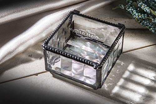Mom Gift Jewelry Box Engraved Glass Decorative Vanity Display Case Storage Organizer Keepsake Gift For Her Vintage Decor J Devlin Box 333 Eb239 #TOP4