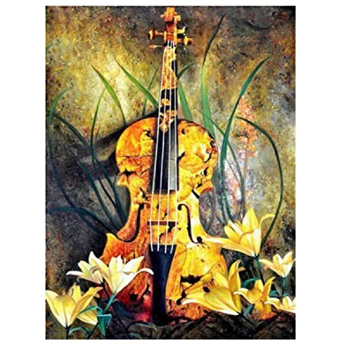 Kit Point de Croix Violon Jaune à faire soi-même, le cadeau créatif original