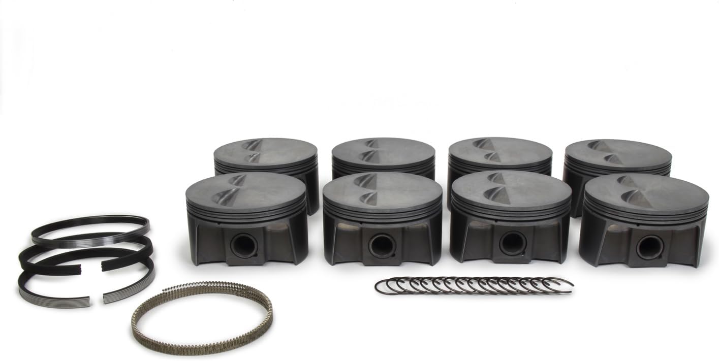 SBC PowerPak Flat Top Forged Piston Set 4.040in Bore | 1.0x1.0x2.0mm Ring Groove | -2.40cc | Compatible with Small Block Chevy | Set of 8