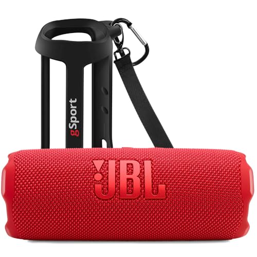 Image of JBL FLIP 7 Waterproof Portable Speaker Bundle with gSport Silicone Sleeve (Red)