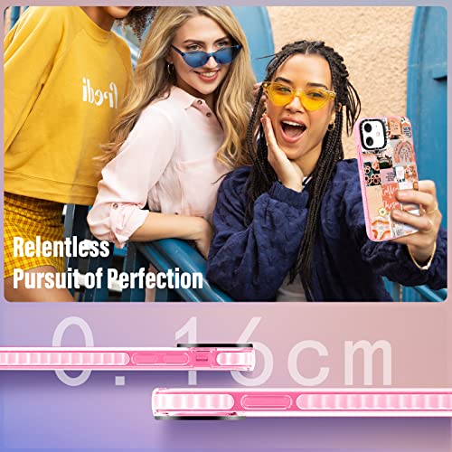 Toycamp for iPhone 12/12 Pro Case for Women, Vintage Collage Art Design, Girls Teens Cute Print Case with Ring Kickstand Cover for iPhone 12/12 Pro (6.1 Inch) - image 5