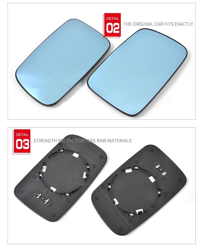 Miroir grand angle bleu pour BMW E46 E65 E66 rétro réglable 1 paire - 6