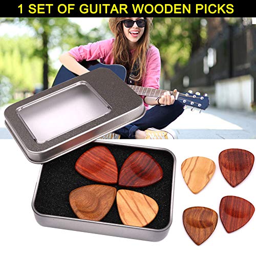 Gelentea Lot de médiators en bois avec étui de rangement Accessoires pour guitare, basse, banjo - Les Beatles, Paul McCartney, John Lennon, RIngo Starr, George Harrison Gelentea Lot de médiators en bois avec étui de rangement Accessoires pour guitare, basse, banjo – Image 3