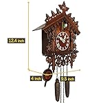 JoonieHouse Traditional Black Forest Cuckoo Clock, Newly Wood Coo Coo Clock Decorative Wall Clock with Pendulum and Chiming Function - Perfect Wall Clocks for Home Livingroom Decor - Image 2