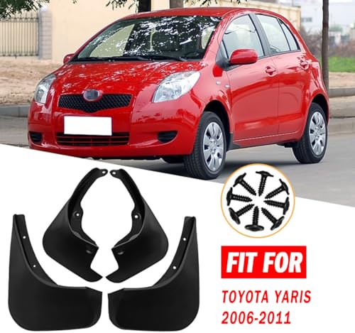 Image of Mud Flaps Mud Guards Fit for Toyota Yaris 2006-2011, Front & Rear Mud Splash Guards Accessories - 4 Pc, Black, LAN-Yaris 06-11
