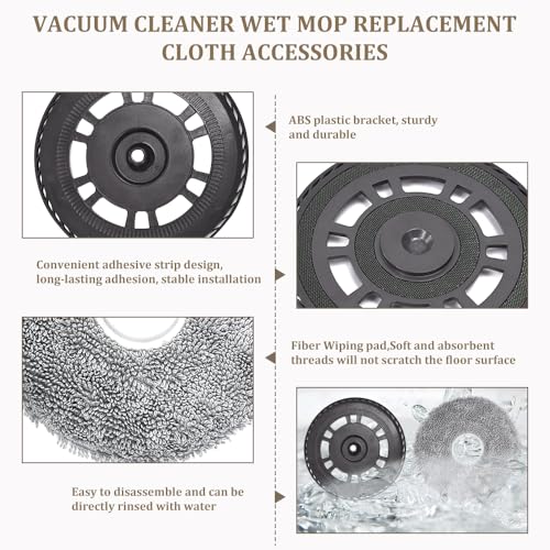 Zuxbolf 2 Mopptücher mit 2 Ersatzhalterung Wischplatten für Dreame L10S Pro Ultra Heat/L10S Ultra Gen 2/L20 Ultra/L40 Ultra/X40 Ultra/X40 Master/X30 Ultra/Mova E30 Ultra Roboter Staubsauger Wischpad