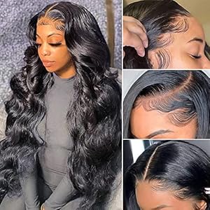 Pizazz Body Wave Lace Front Wigs Human Hair Pre Plucked with Baby Hair 180 Density Glueless Human Hair Wigs for Women 13×4 HD Transparent Lace Front Wigs with Natural Hairline(26 Inch)