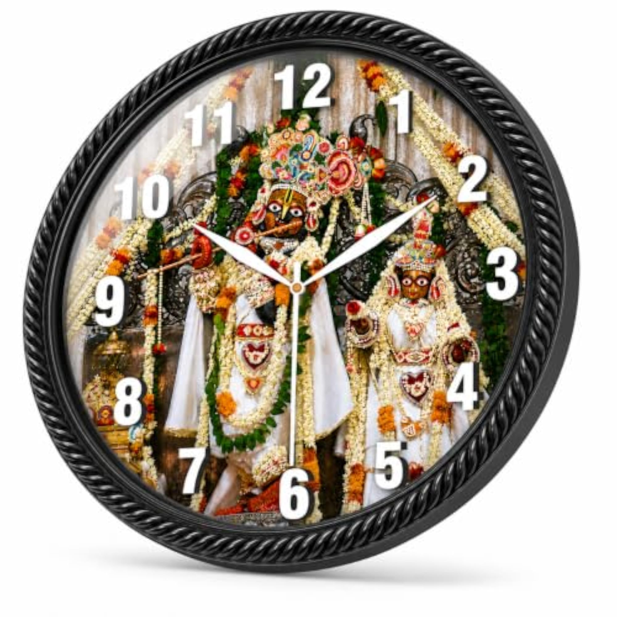 10 Inch Analog Govind Dev Ji Wall Clock for Hall