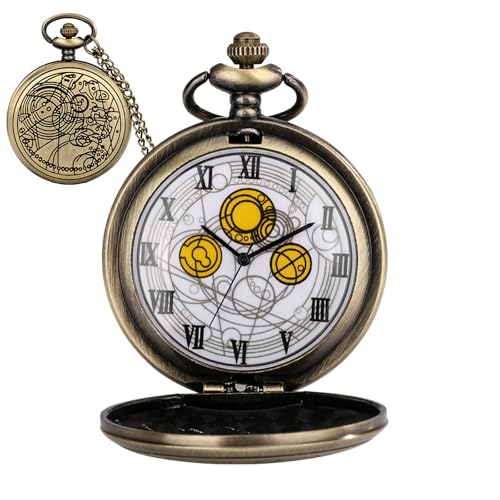 Cerioll Montre De Poche Vintage, Montre De Poche À Quartz avec Chaîne, Doctor Who pour Hommes, Femmes, Élégante Et Classique, Idéale pour Thanksgiving,...
