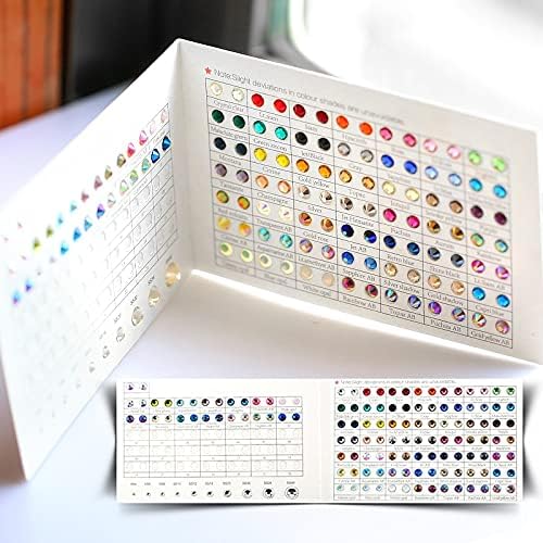 Rhinestone Color Card for Compare Colors Various Colors for Hot Fix/Non Hotfix Rhinestones