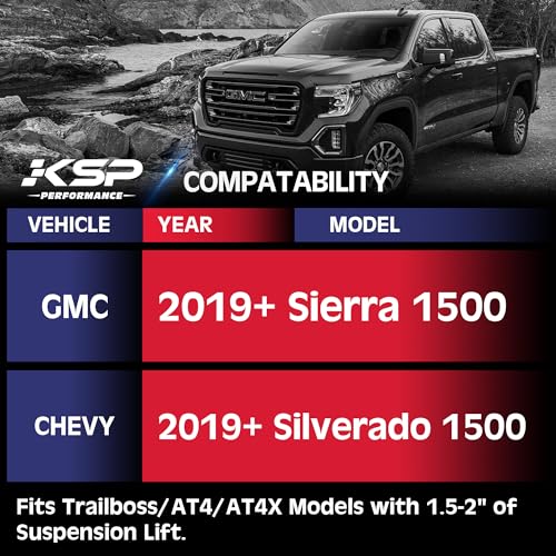 Image of KSP Front Upper Control Arms for Chevy Silverado 1500 2019-2026, 2-4 inch Adjustable Front UCA in 3pcs Ball Joints for 2019+ GMC Sierra 1500 Truck, Aftermarket Lift Suspension Arms with Rubber Bushing