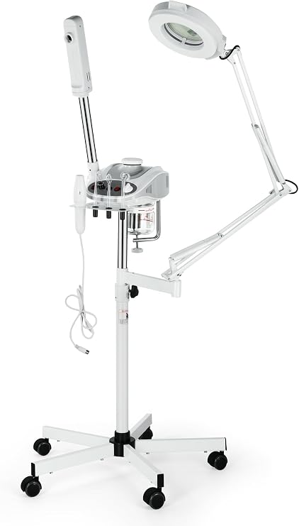 3 in 1 Aromatherapy Facial Steamer 5X Magnifying Lamp & High Frequency Equipment