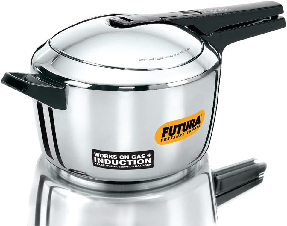 /Futura F-56 Futura Induction Compatible Pressure Cooker, 5.5-Liter, Stainless Steel, Metallic