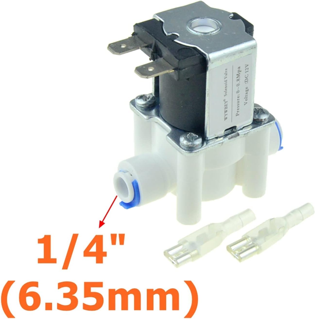 Electric Plastic Solenoid Valve 12V 24V 220V Normal Closed 1/4 Quot; 3/8 Quot; Hose Pipe Quick Conntection Water Reverse Osmosis System 1Pcs(Silver,1PC for 9.52mm Hose)