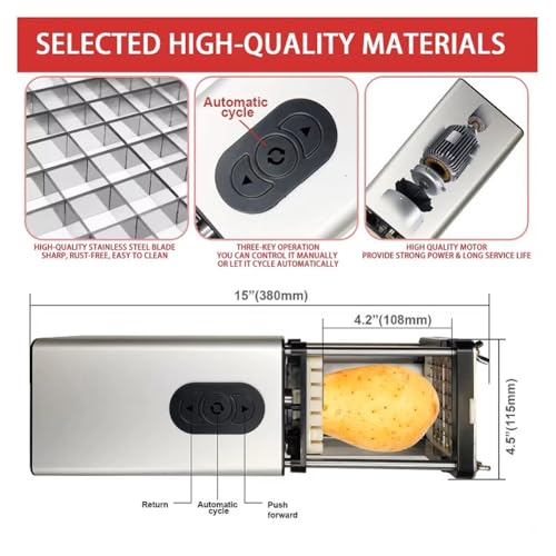 Máquina eléctrica cortadora de papas fritas de acero inoxidable miniatura 3