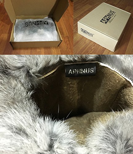 APHNUS Womens Boots Winter Fur Snow Tall Over The Knee Thigh High Boots4